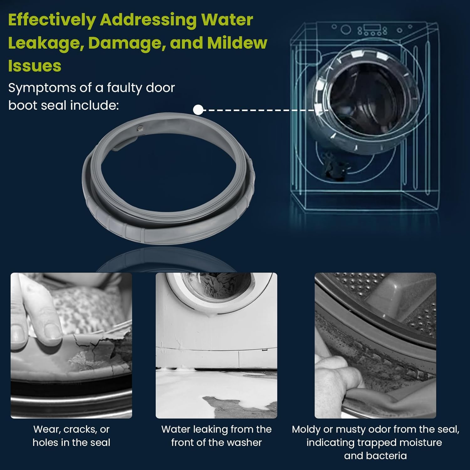 DC97-16596A Washer Door Boot Seal Gasket Diaphragm for Samsung Washing Machine WF36J4000AW/A2 WF231ANW/XAA-0001 WF361BVBEWR/A2 WF363BTBEUF/A2 WF365BTBGWR/A2