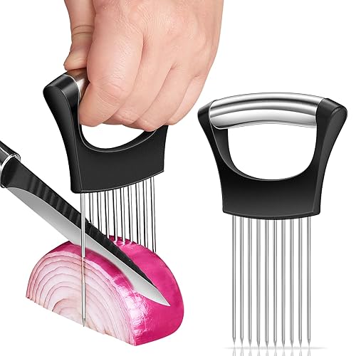 Premium Onion Slicer, Stainless Steel Onion Holder for Slicing, Kiwifruit,