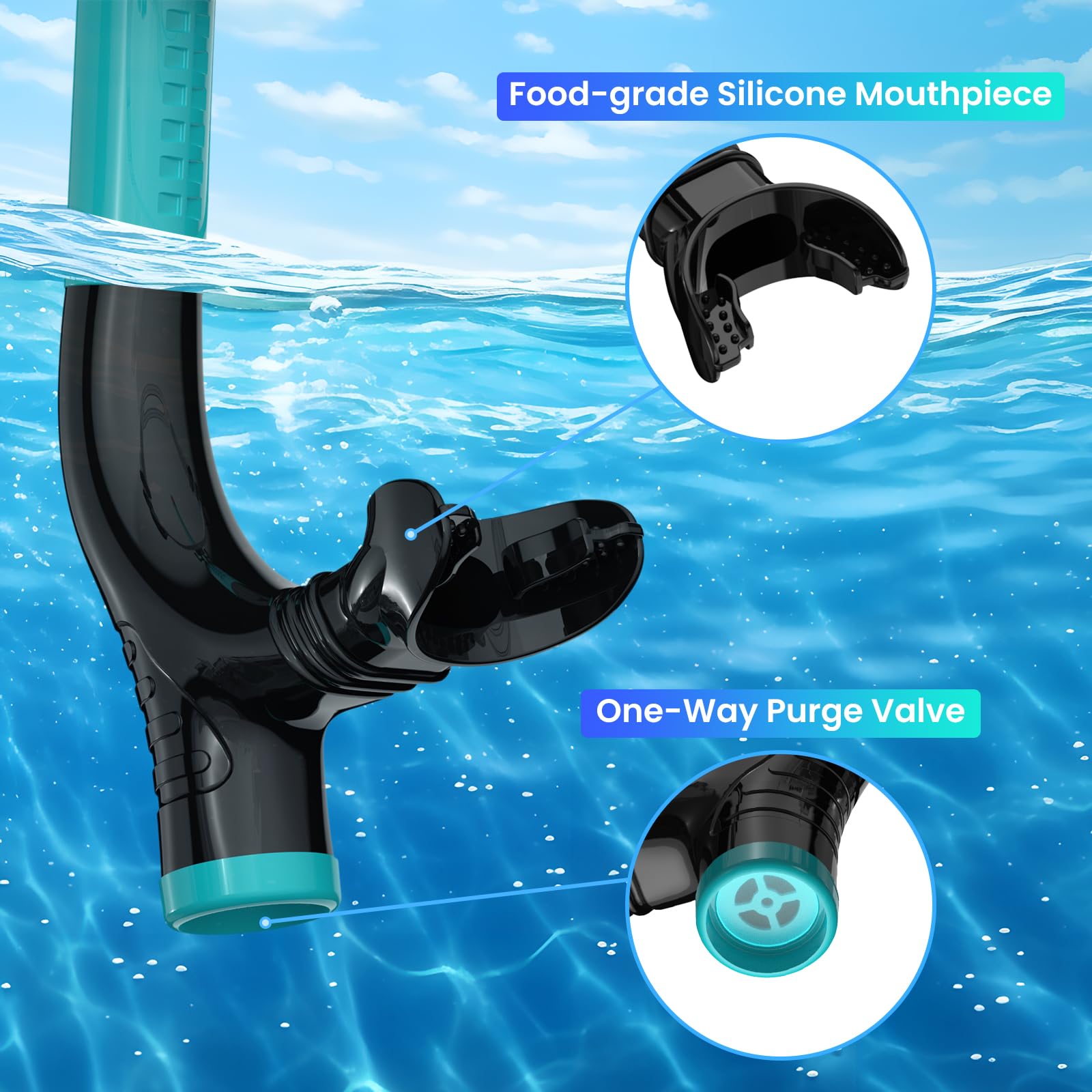 Snorkel Lap Natación Nadador Entrenamiento Buceo Snorkeling para Piscina Aguas Abiertas, Verde