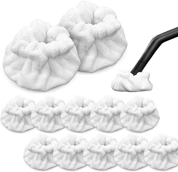 12 Pack Small Triangle Bonnets Microfiber Cloths Cover for Steam Cleaner Compatible with Bissell Steam Shot, Dupray, Wagner, McCulloch, Comforday, PurSteam, Universal Steam Cleaner Mop Pads