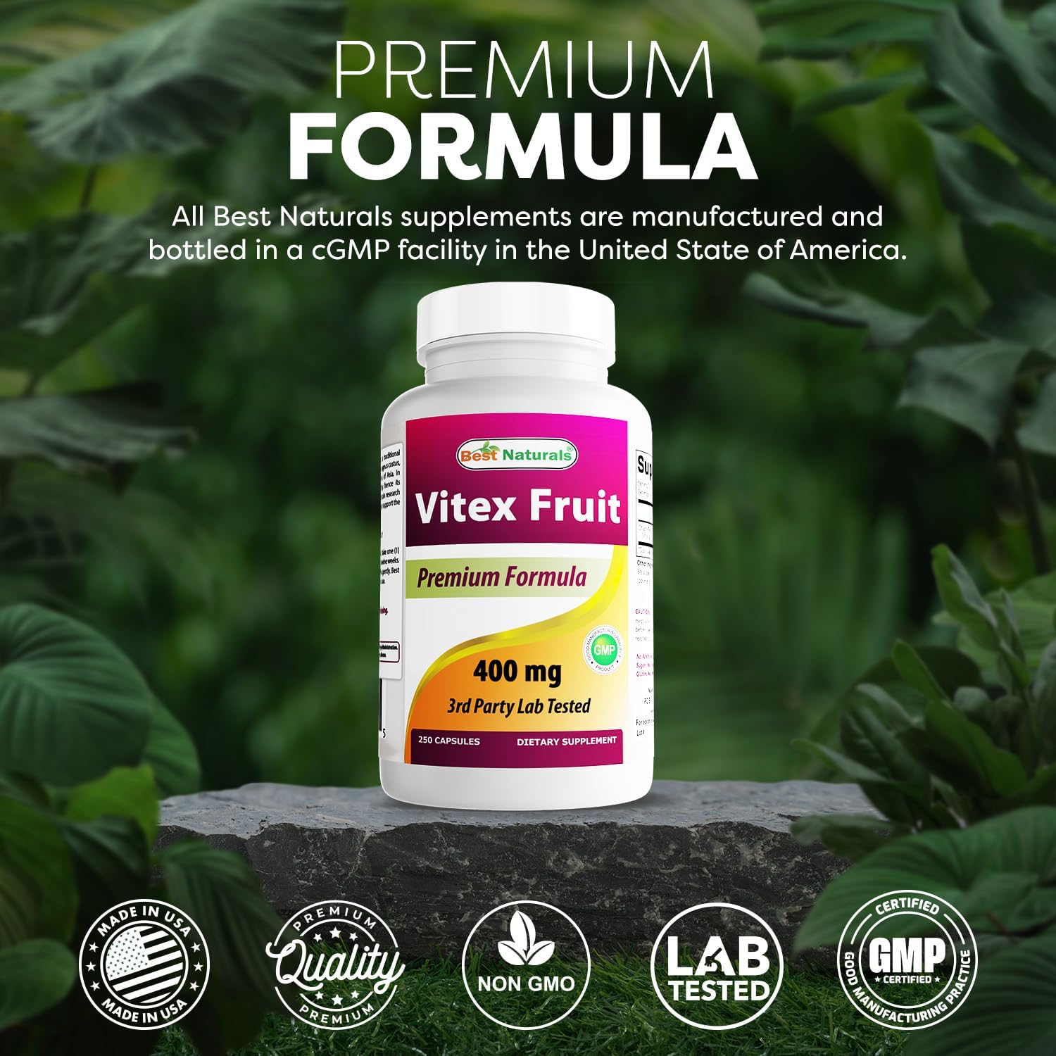 Best Naturals Vitex Chasteberry 400 mg 250 Capsules - Image 5