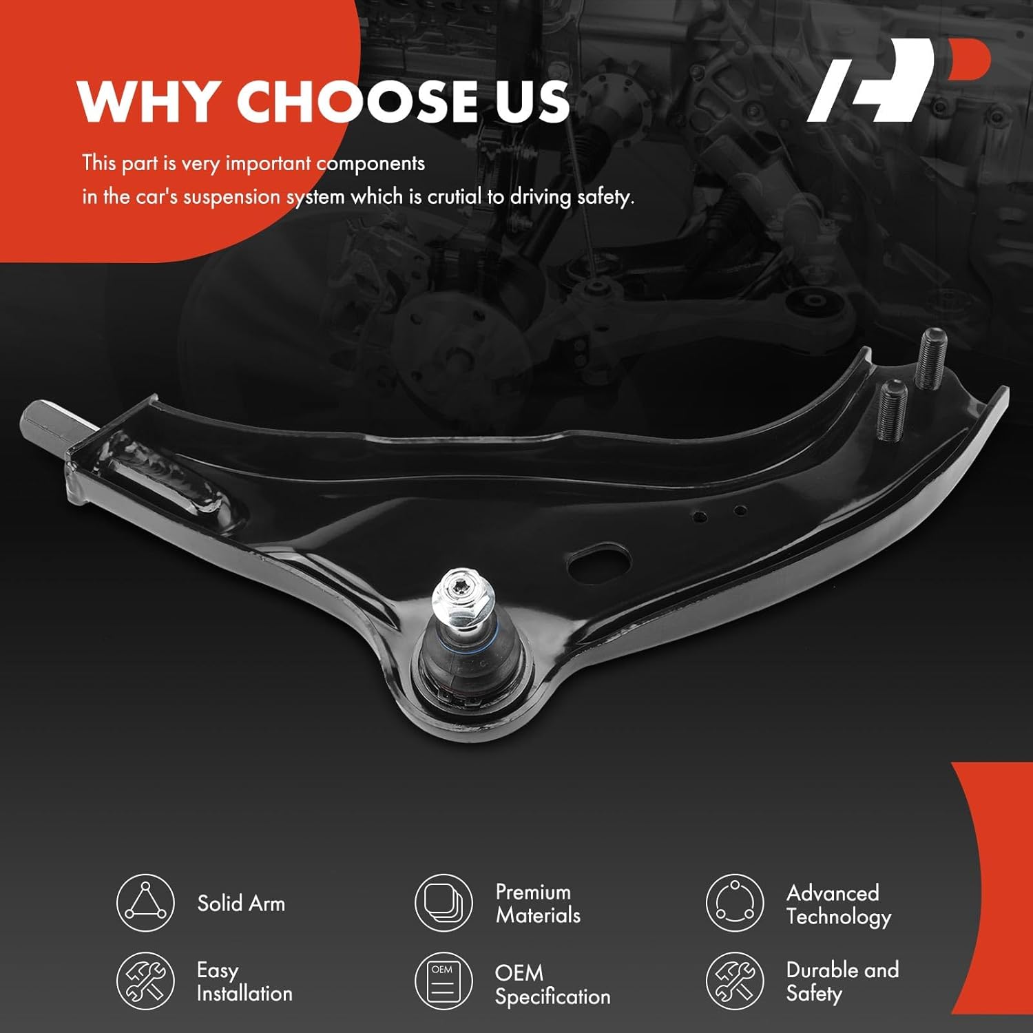 A-Premium Front Right Lower Control Arm, with Ball Joint & Bushing, Compatible with Mini Cooper 2007-2015