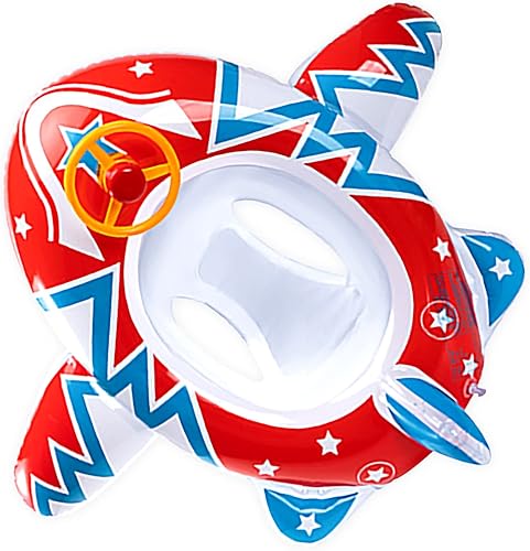 Miniatura 6 de Flotador de piscina de inflación, anillo de natación con asiento flotador, volante, piscina, juguete de natación para niños de 1 a 5 años
