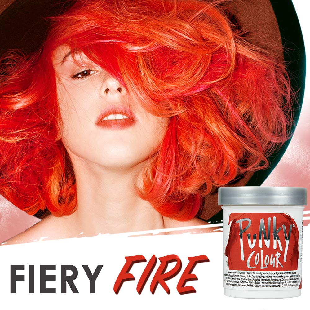 Punky Fire Semi Permanent Conditioning Hair Color, Non-Damaging Hair Dye, Vegan, PPD and Paraben Free, Transforms to Vibrant Hair Color, Easy To Use and Apply Hair Tint, lasts up to 35 washes, 3.5oz : Hair Highlighting Products : Beauty & Personal Care