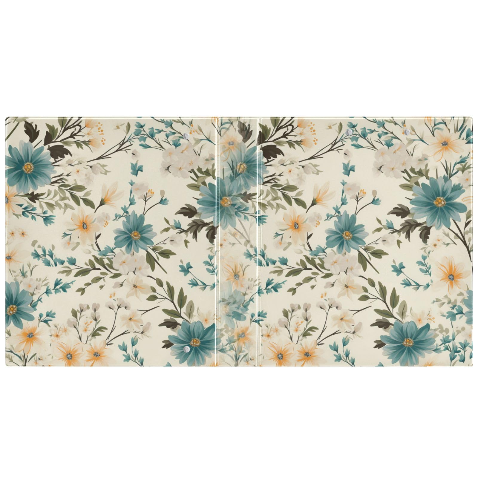 Raccoglitore a 3 anelli con motivo floreale primaverile, senza cuciture, 3,8 cm, contiene 200 fogli, raccoglitori a 3 anelli con clip in metallo antiscivolo