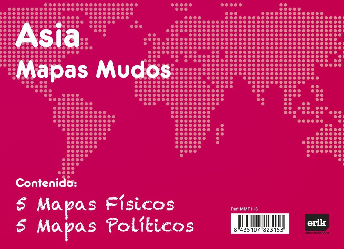 Grupo Erik Editores – Pack of 10 Cards Worlds, 32.4 x 22.5 cm Asia, Political/...