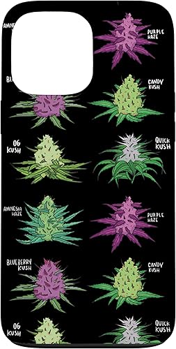 iPhone 13 Pro Max Patrón de malezas Tipo de marihuana Stoner Marihuana Hoja de cannabis Caso