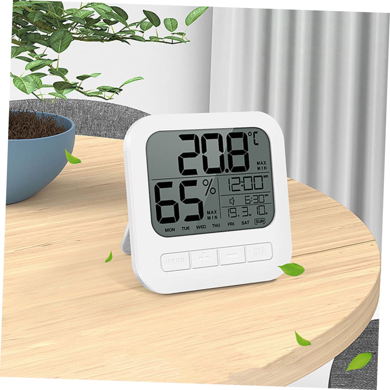 Toddmomy 2pièces Hygromètre Numérique Intérieur Thermomètre Avec Affichage De Humidité Température Indicateur De Alarme Et Enregistrement Valeurs Maximales