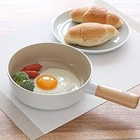 Vista 4 de FIKA 7 inch Mini Stir Fry Wok with Wooden Handle, Induction Compatible Cookware for All Stovetops, Kitchen Essential Ceramic Coating Skillet