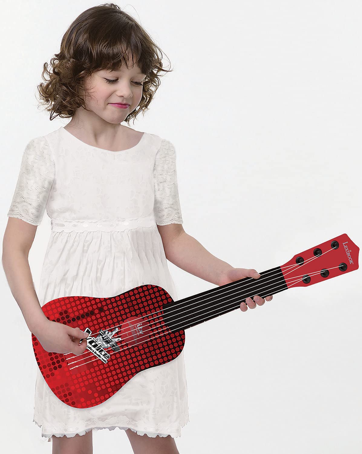 Lexibook, The Voice, Ma première Guitare Acoustique, 6 Cordes en Nylon, 53 cm, Guide d'apprentissage Inclus, Rouge/Noir, K200TV