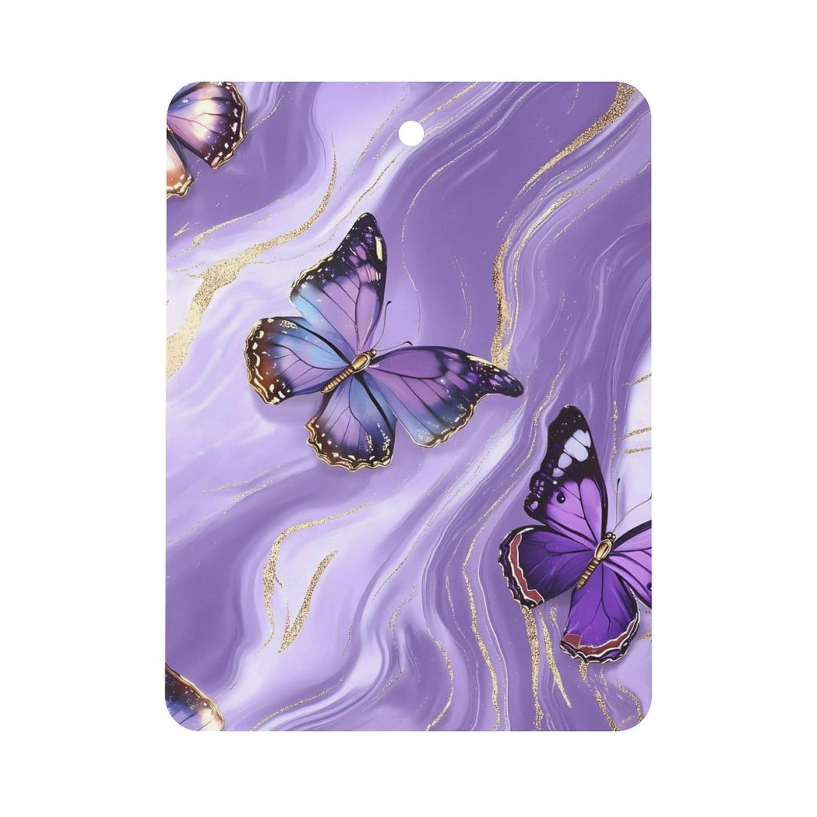 Purple Marble Butterfly Car Air Freshener Hanging Aromatherapy Tablets for Car Accessories Square
