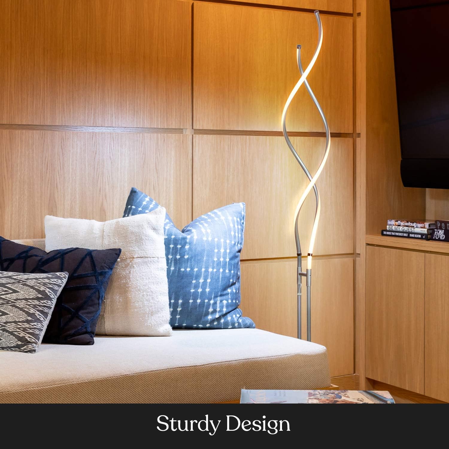Embrace 60" Matte Nickel Industrial LED Floor Lamp