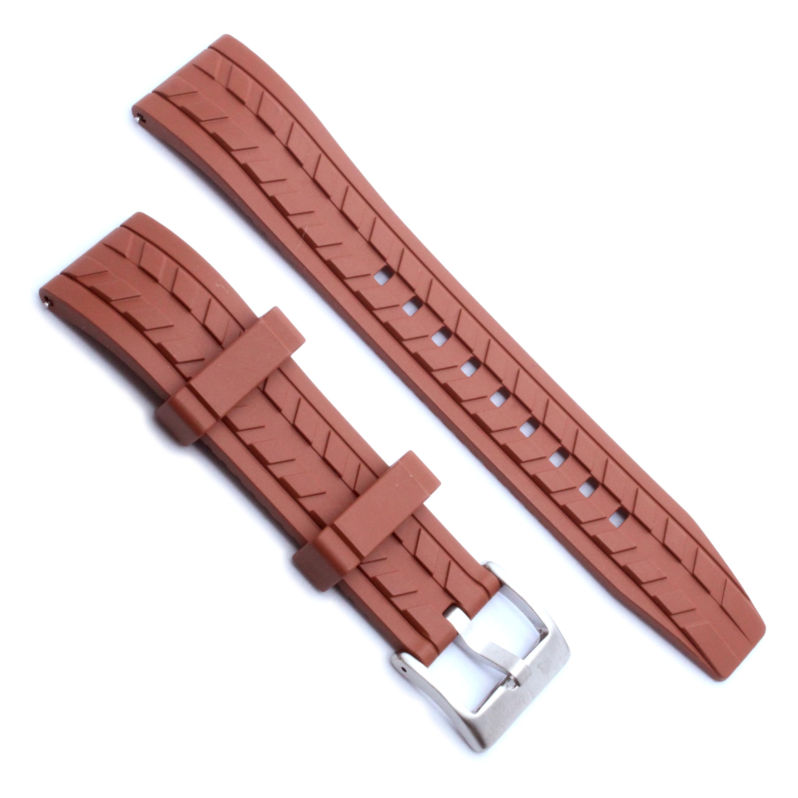 WAMD Quick Release FKM Rubber Watch Strap - Rubble Tread (Brown, 22 mm) (B0DBVZ3ZLR) Amazon Price History, Amazon Price Tracker