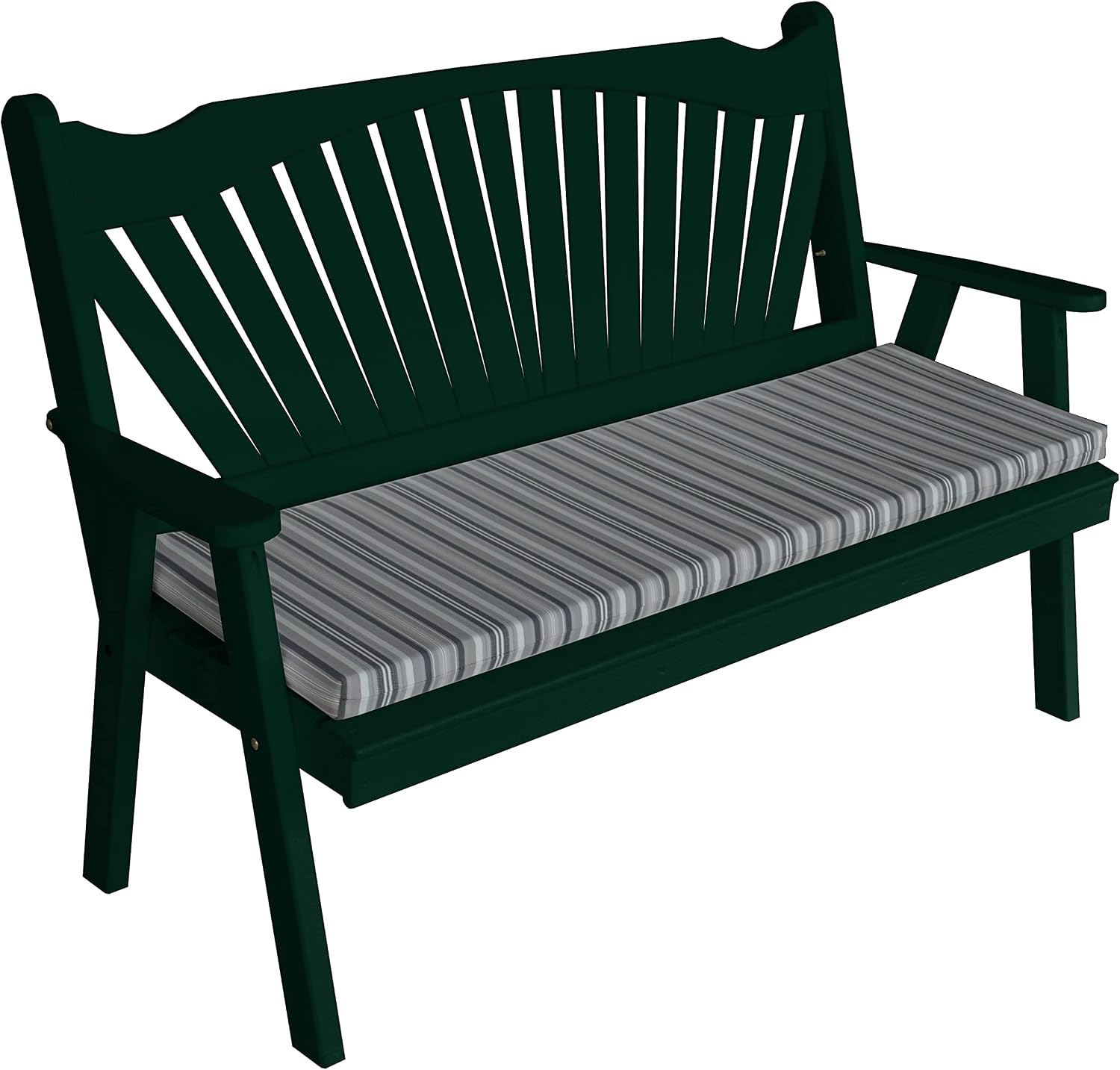 Furniture Barn USA Pine 4' Fanback Garden Bench, Black