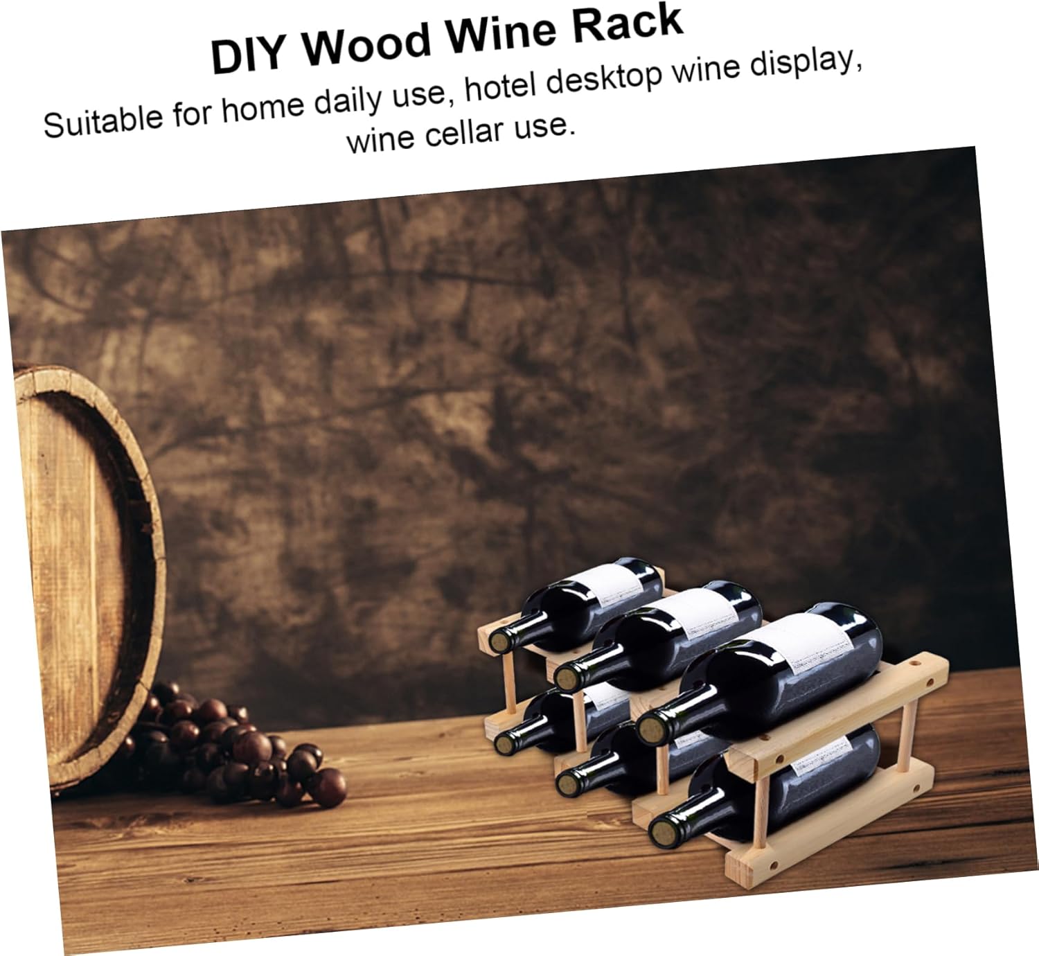 Unomor Solid Wood Wine Holder Red Wine Bottle Rack Smooth Texture No Odor for Home Decor