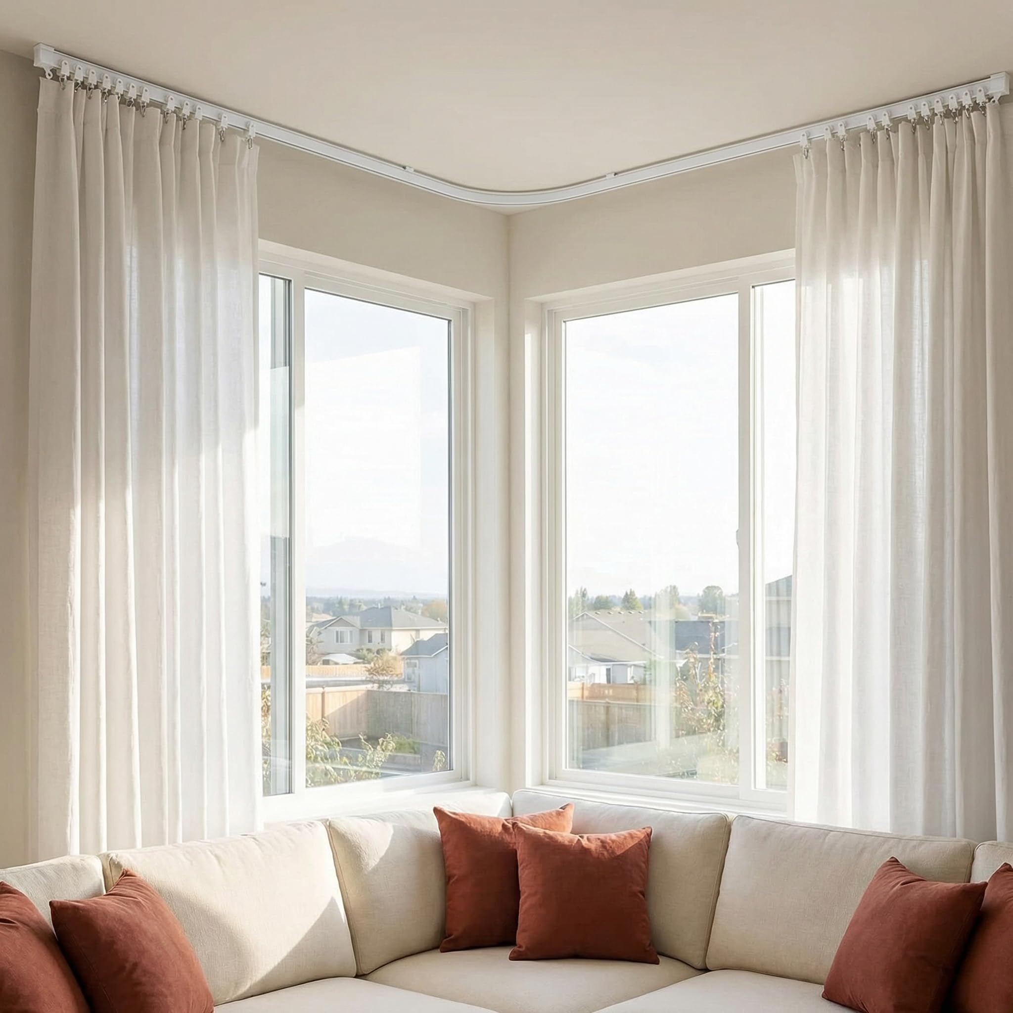 Tringle flexible de 5 m pour rideau de plafond, séparateur de pièce, traitement de fenêtre ou baie, piste de douche, rail de rideau de remorque, séparateur de pièce, rail de plafond pour rideaux