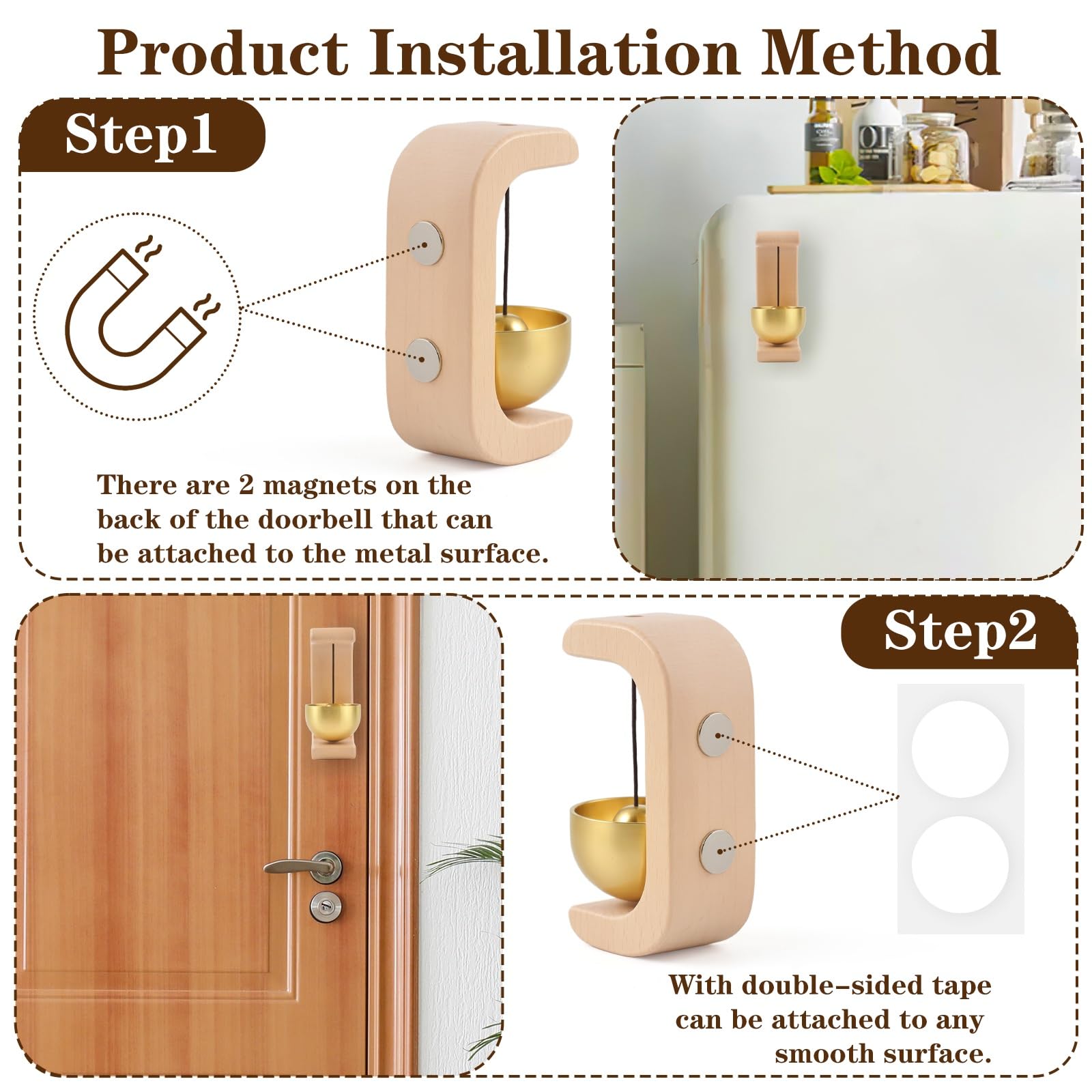 Magnetic Door Bell,Shopkeepers Bell,Door Open Bell — Amazon image 3