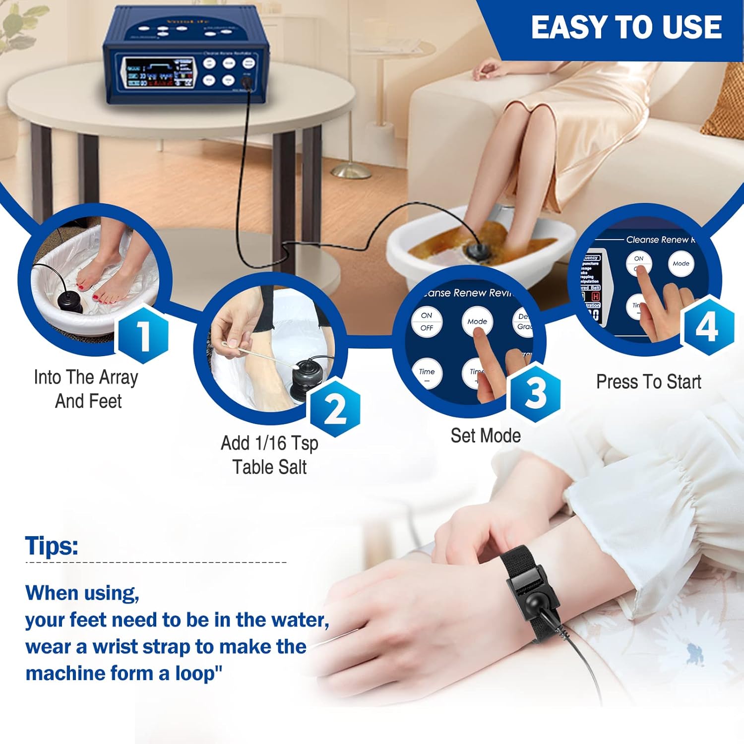 Step-by-step guide on how to use the VnioLife Foot Detox Machine