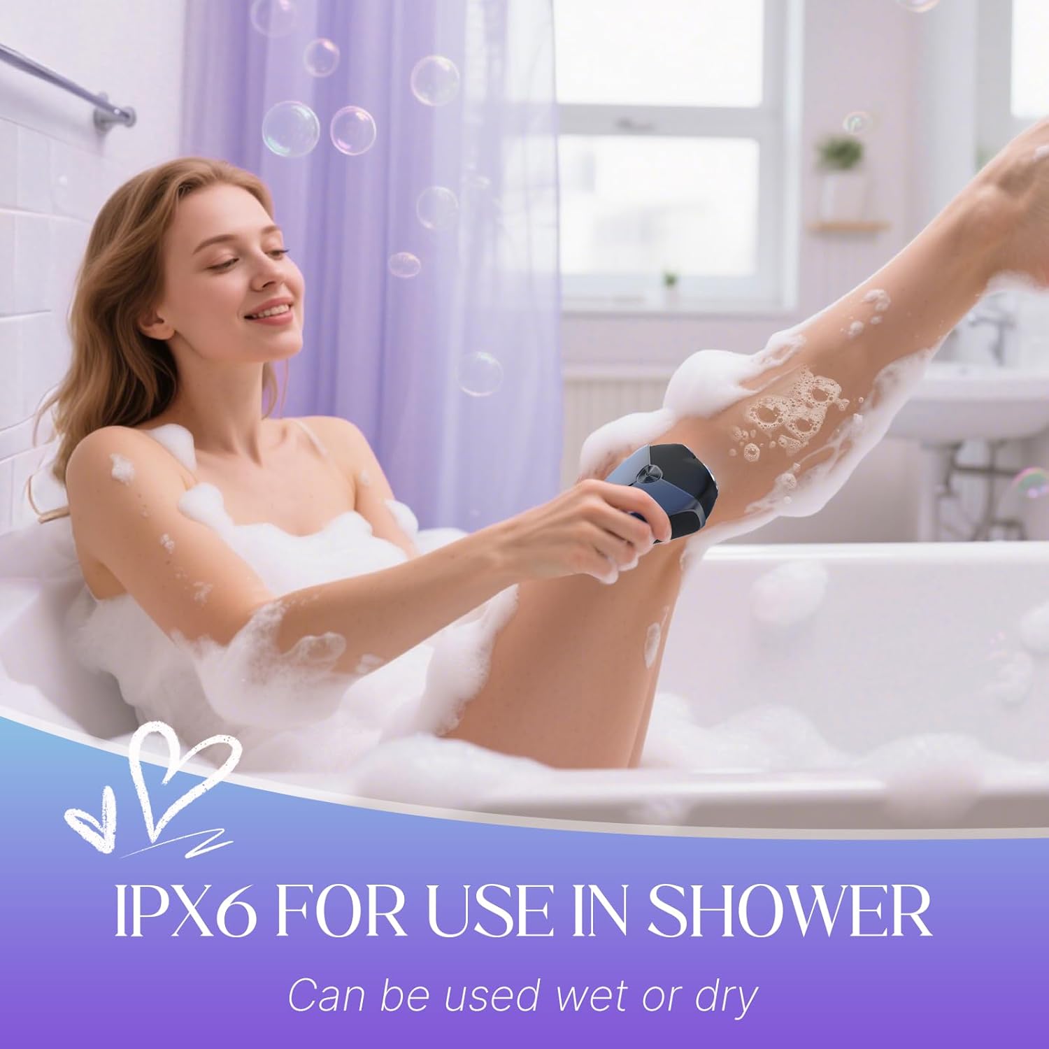 Electric Shavers for Women, Womens Electric Leg Shaver Cordless Painless Facial Hair Removal for Arms and Underarms Bikini Trimmer Electronic Razors for Shaving Portable and Safe Wet and Dry Use - Image 4