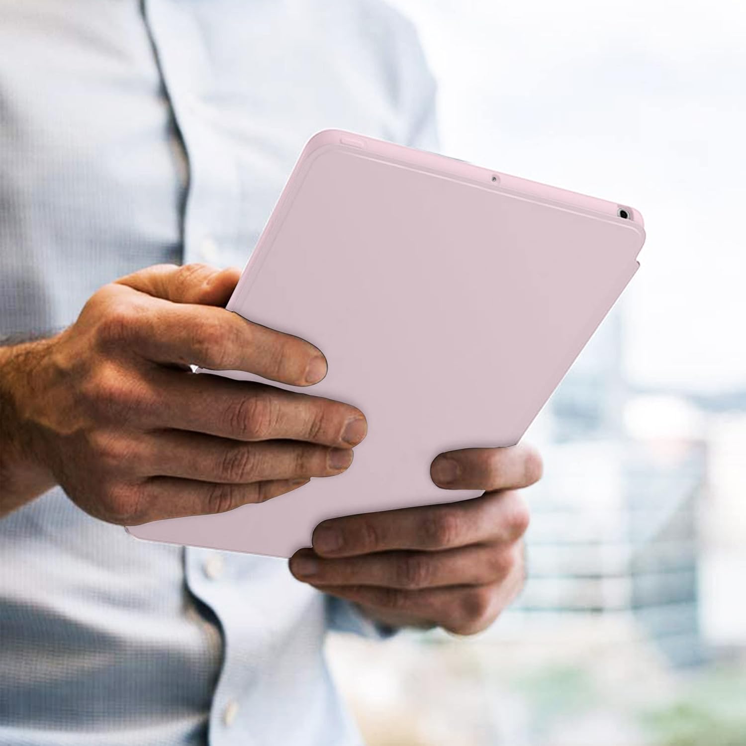 DuraSafe Cases for iPad 5 6 Air 1 2 Gen 9.7 Inch [iPad Air 1st 2nd 5th 6th ] A1893 A1822 A1566 A1474 with Soft Silicone Back and Flip Stand Cover - Pink