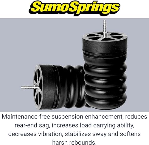 Miniatura 2 de SuperSprings SSR-217-47 - Parte trasera izquierda y derecha SumoSprings negra para Silverado Sierra 1500 4x2 4x4 2019 2023 | Reduce el hundimiento