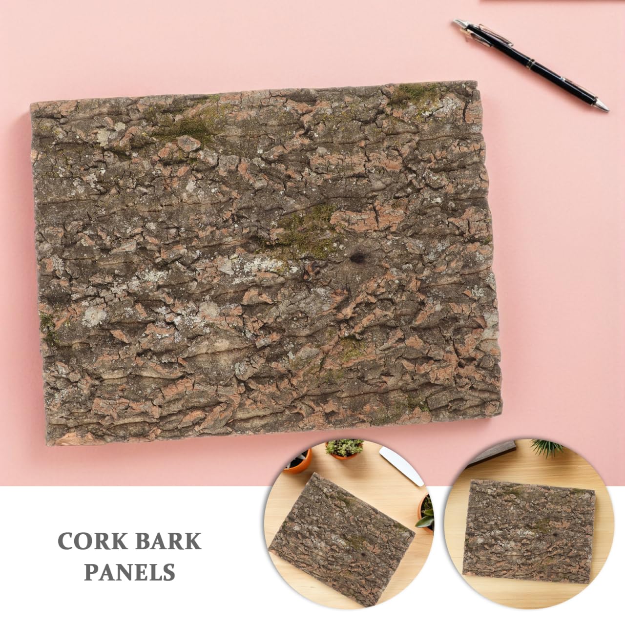 2 Stück Korkrinden Terrarium Hintergrundplatte 30X40cm Natürliche Korkrückwand für Reptilien Klettermatte Terrarien Dekoration für Echsen und Spinnen