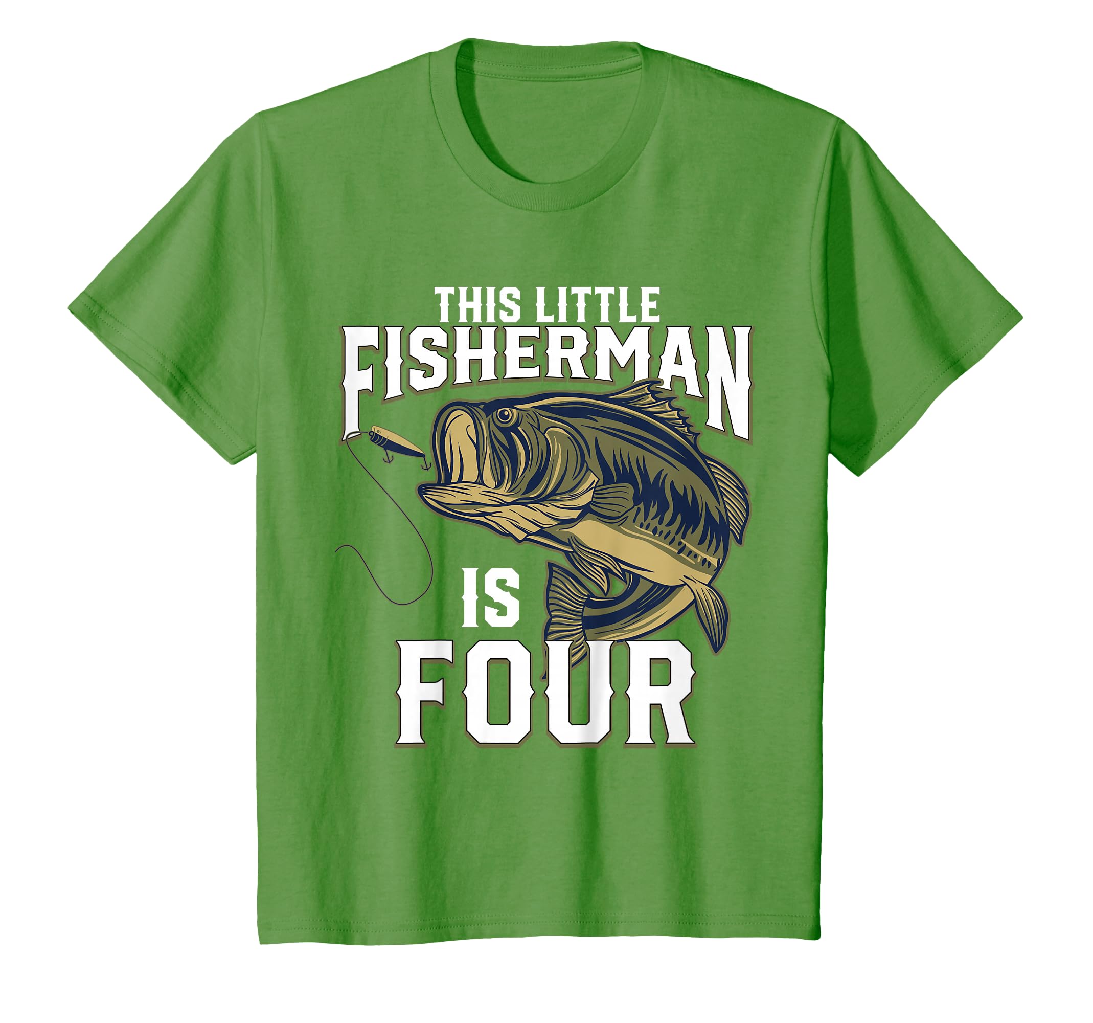 Kids 4 Year Old Fishing Birthday Party Fisherman 4th Gift for Boy T-Shirt