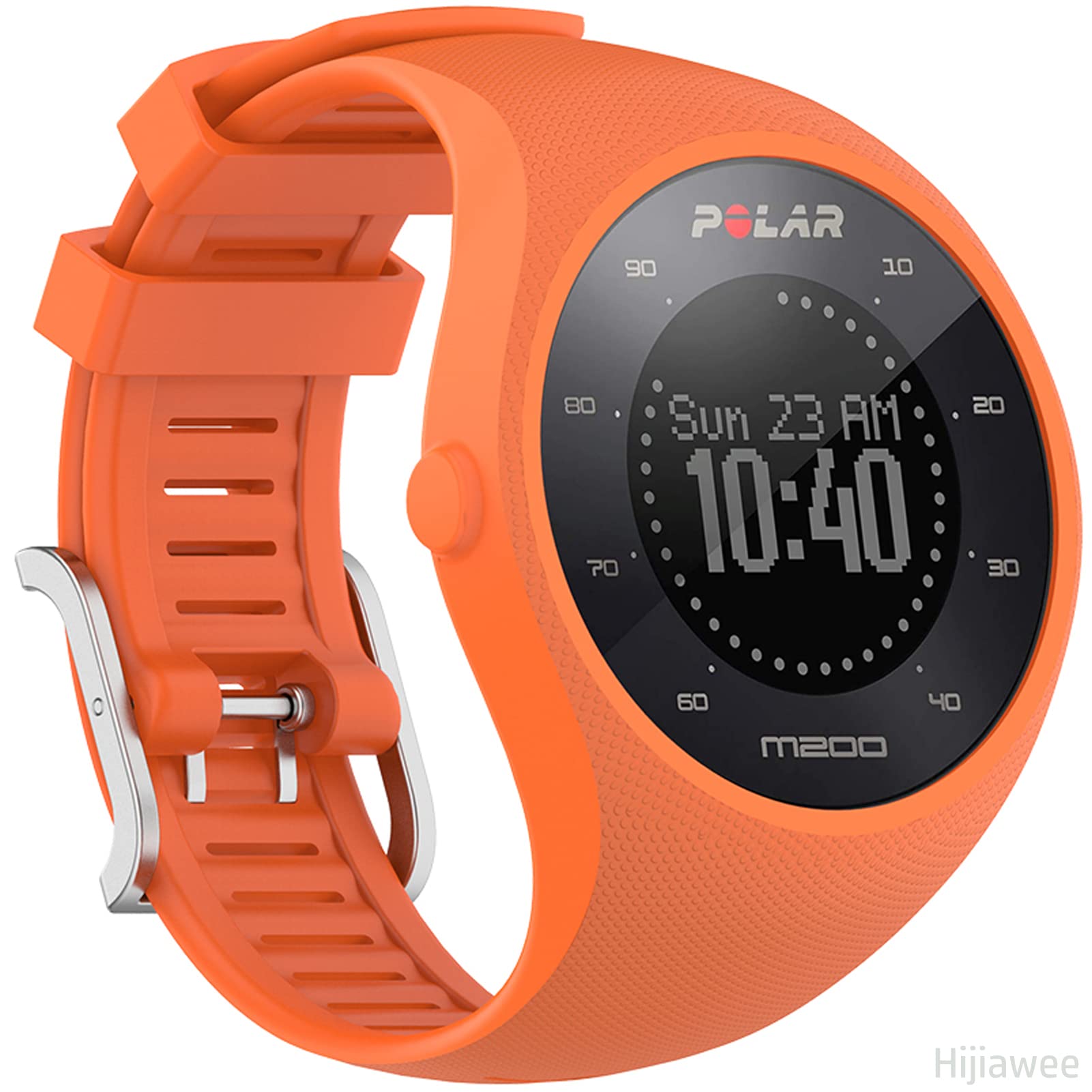 Bracelets compatibles avec Polar M200, bracelet de rechange en silicone souple réglable pour montre GPS Polar M200 pour homme et femme (noir)