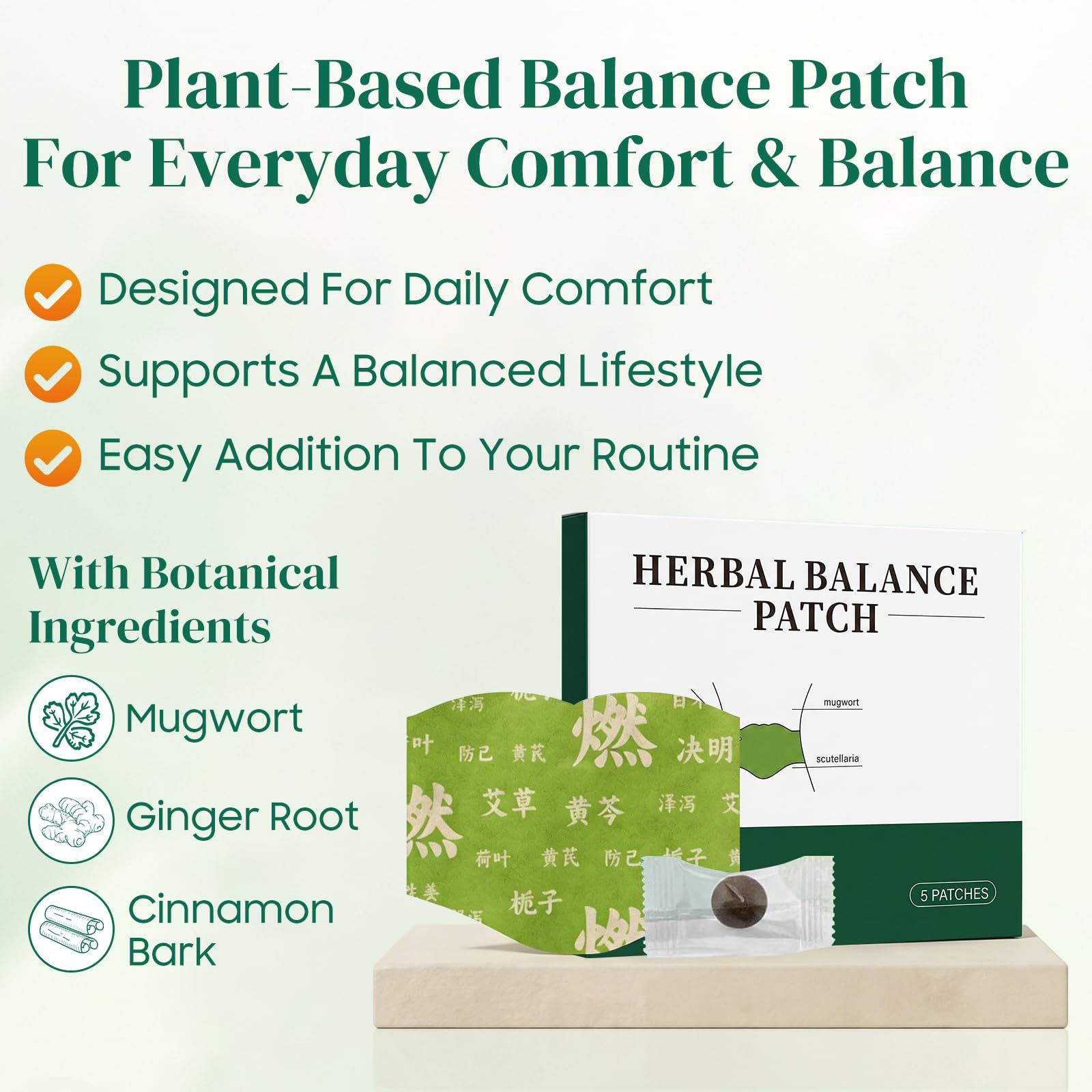 2 Box Herbal Balance Patch,Mugwort Herbal Navel Patches,Long-Lasting Abdominal Comfort,Smoother Appearance, Daily Body Care(1 Boxes 5 Piece) — Amazon image 5