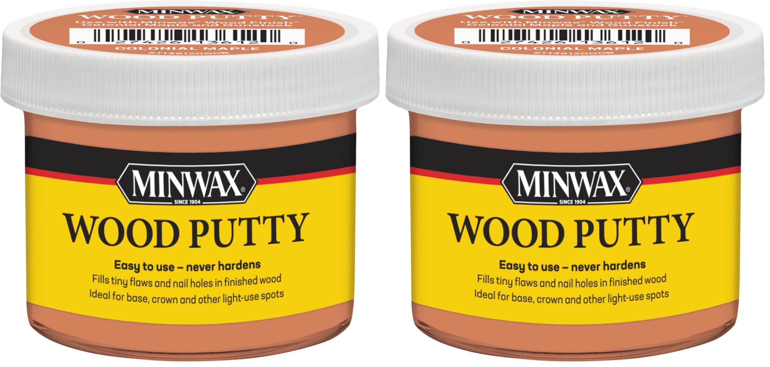 3.8 oz Minwax 923 Colonial Maple Wood Putty Oil-Based Non-Hardening (Pack of 2)