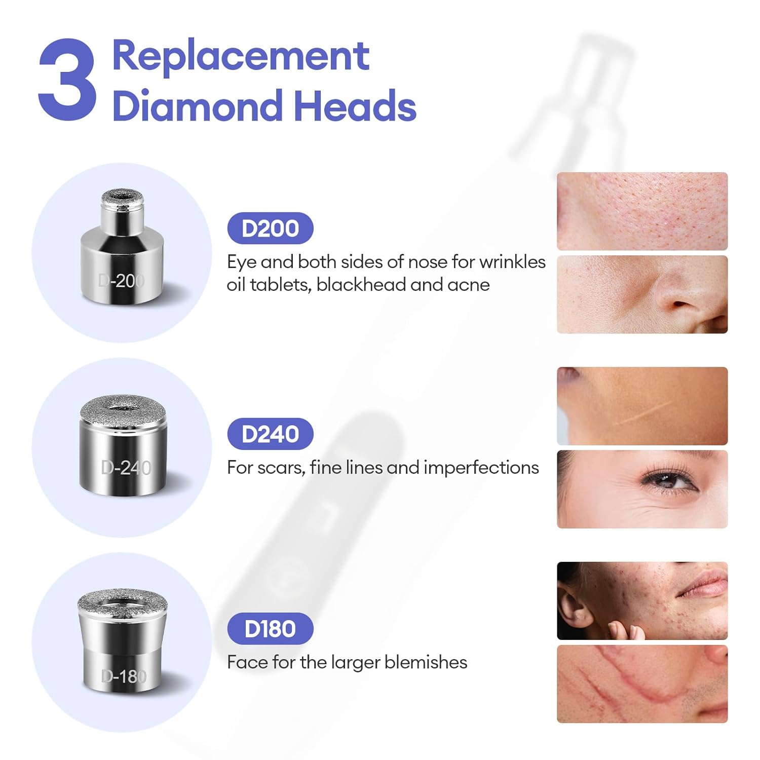 Diamond Microdermabrasion Machine, 7 Suction Modes Professional Microdermabrasion Machine, 60KPg Blackhead Remover Portable Microdermabrasion Device for Personal Home Travel Use
