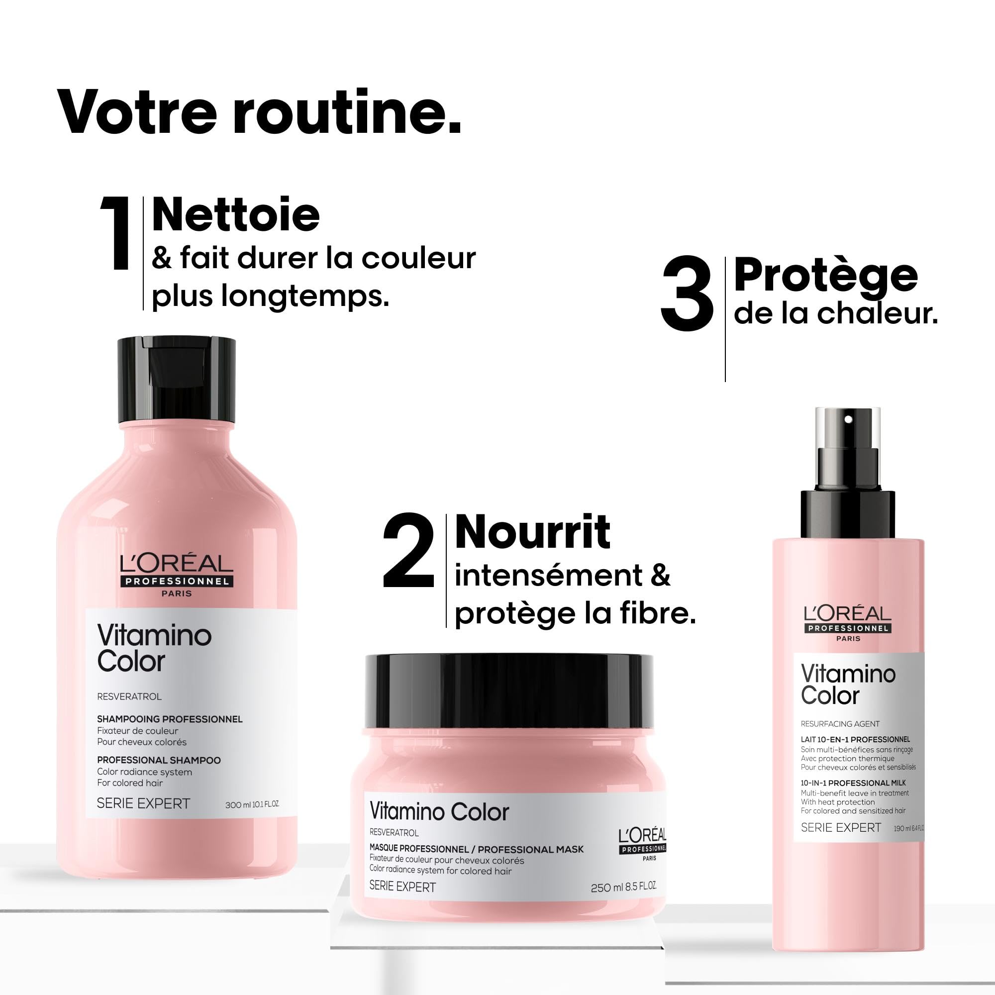 L'Oreal Professionnel Cofre Trio, Rutina Protector de Color para Cabellos Teñidos, Vitamino Color