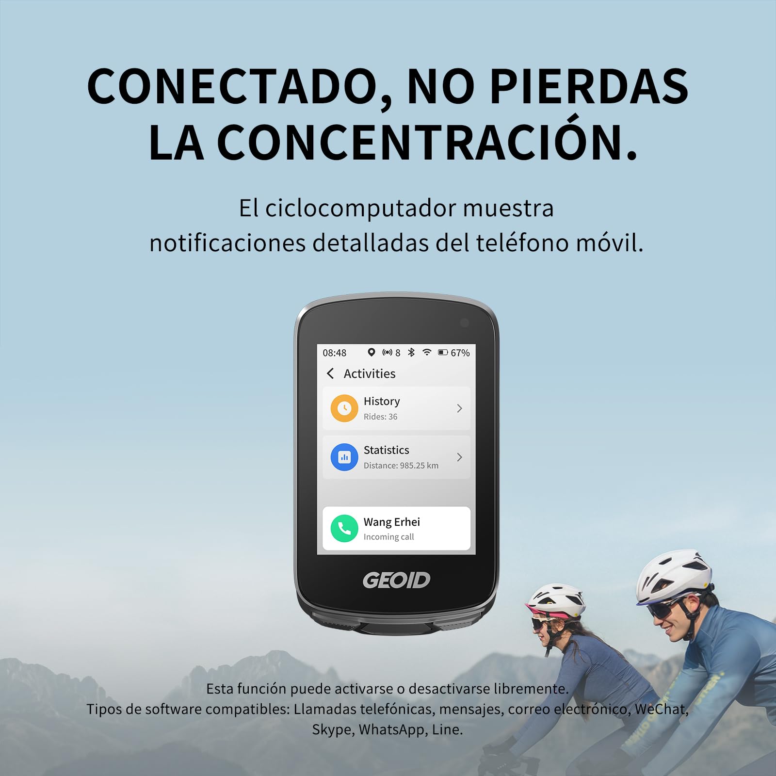 GEOID CC700 Pro GPS Ciclocomputador Touchscreen 2,8 Pulgadas con Mapas Completos – Ciclocomputador Bicicleta GPS Sin Cables con Navegación por Mapa, IPX7 Impermeable