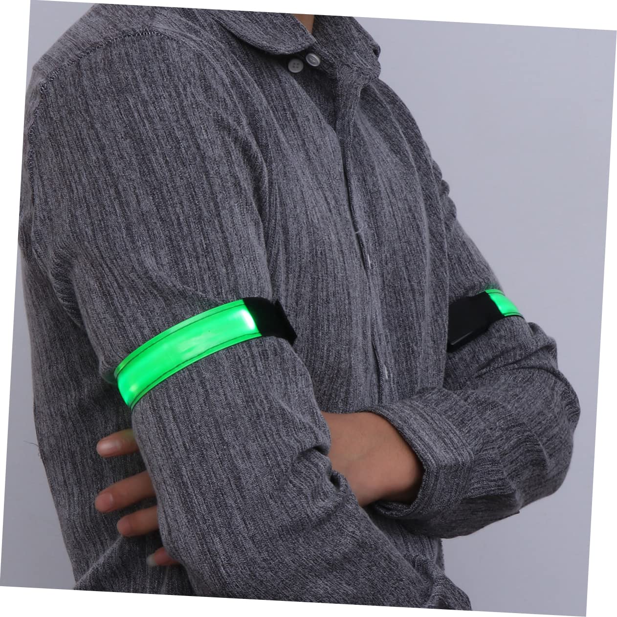 DECHOUS 4Pcs LED Glowing Armband High Visibility Reflective Bracelets for Night Safety for Running Jogging Outdoor Activities Green Fashionable Durable Fluorescent Design