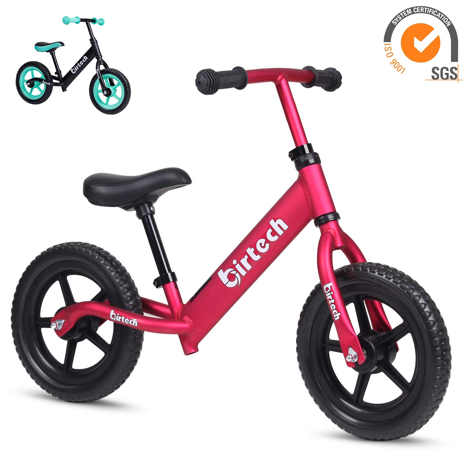 Birtech Lightweight Balance Bike for Toddlers No Pedal Training Bicycle Bicycle Toys for 2 - 4 Year Olds Kids Boys Girls ( red)