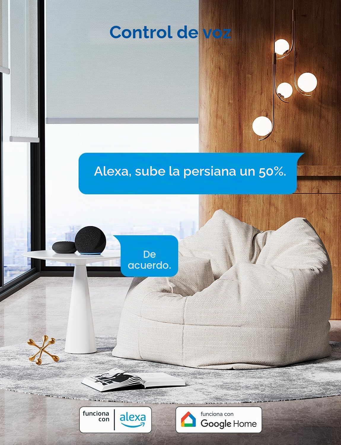 Meross Interruptor de Cortina, Interruptor de Persianas LED Inteligentes WiFi (Necesita Cable Neutro) Compatible con Alexa y Google Assistant, Control por Porcentaje, 2.4GHz