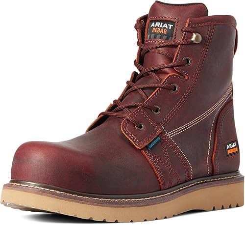 ARIAT Bota de trabajo impermeable con cuña para hombre, 6 pulgadas