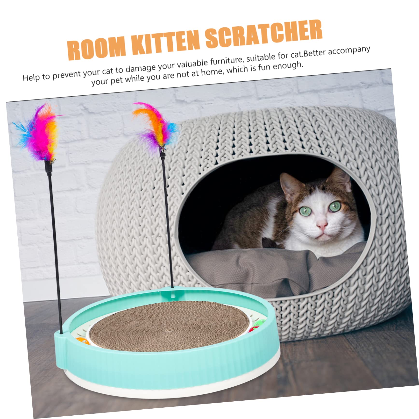 FRCOLOR Katzenkratzbaum Wave Interaktives Katzenspielzeug Indoor Katzenzubehör Kratzbaum Pfosten Set Grün