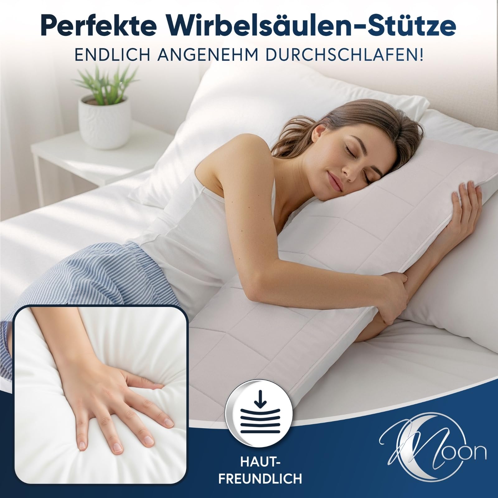 Moon Classic 2er Seitenschläferkissen 40x145 cm 100% Polyester (564373)