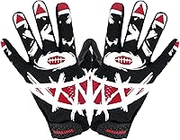 AIGEVTURE Youth Football Receiver Gloves for Kids - Sticky Grip, Breathable Mesh, Vibrant Design Boys Girls