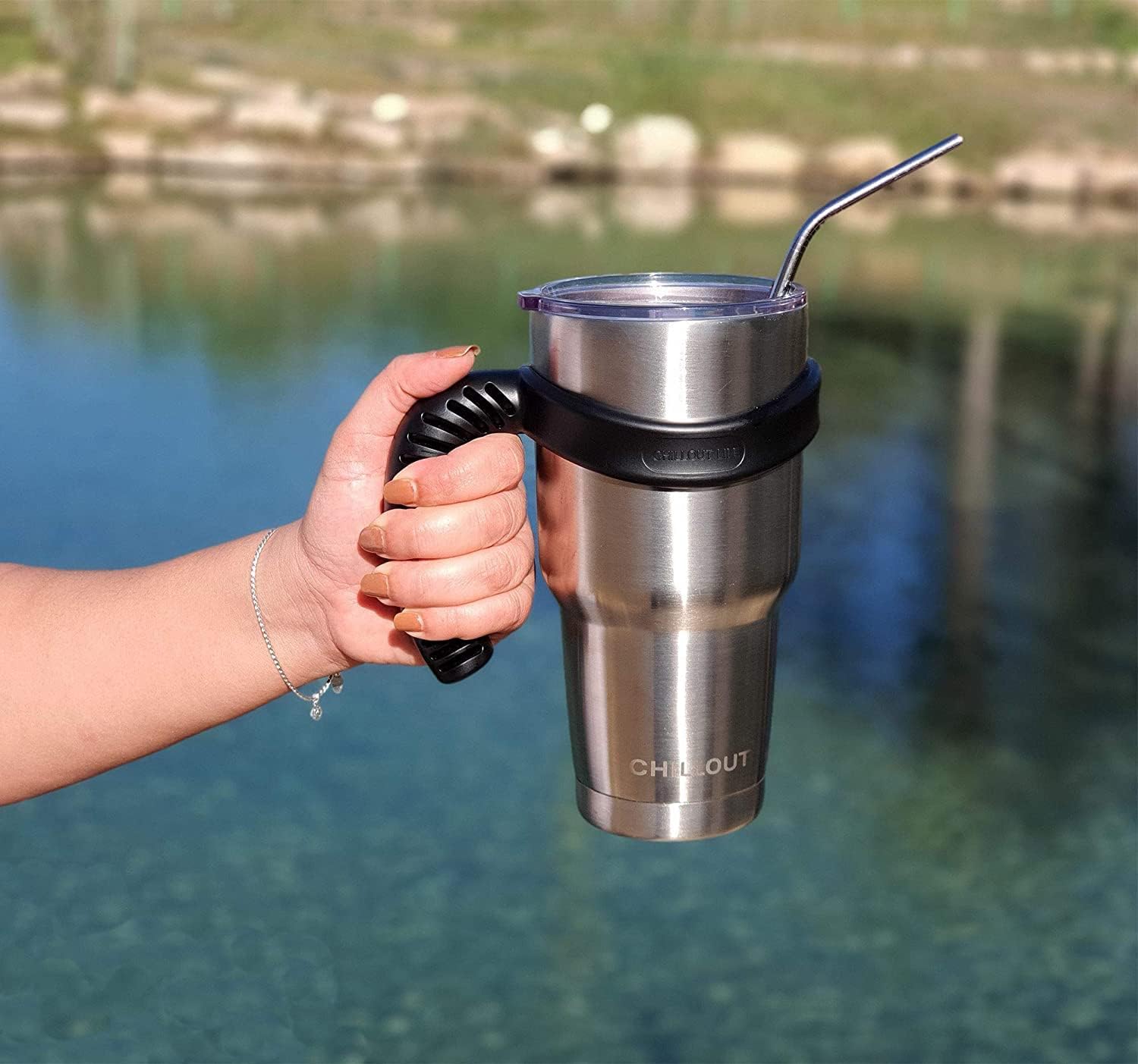 Handle for YETI Cup 30 oz - Ozark Trail & CHILLOUT LIFE 30 oz Tumblers, Comfortable Replacement Handle for 30 oz YETI Tumbler & More (Black Handle Only)