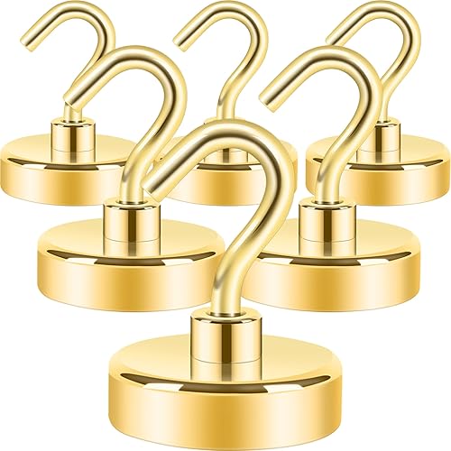 Miniatura 13 de Neosmuk Ganchos Magnéticos de Servicio Pesado, Imán Fuerte con Gancho para Refrigerador, Ganchos Industriales Súper Resistentes de Neodimio Extra