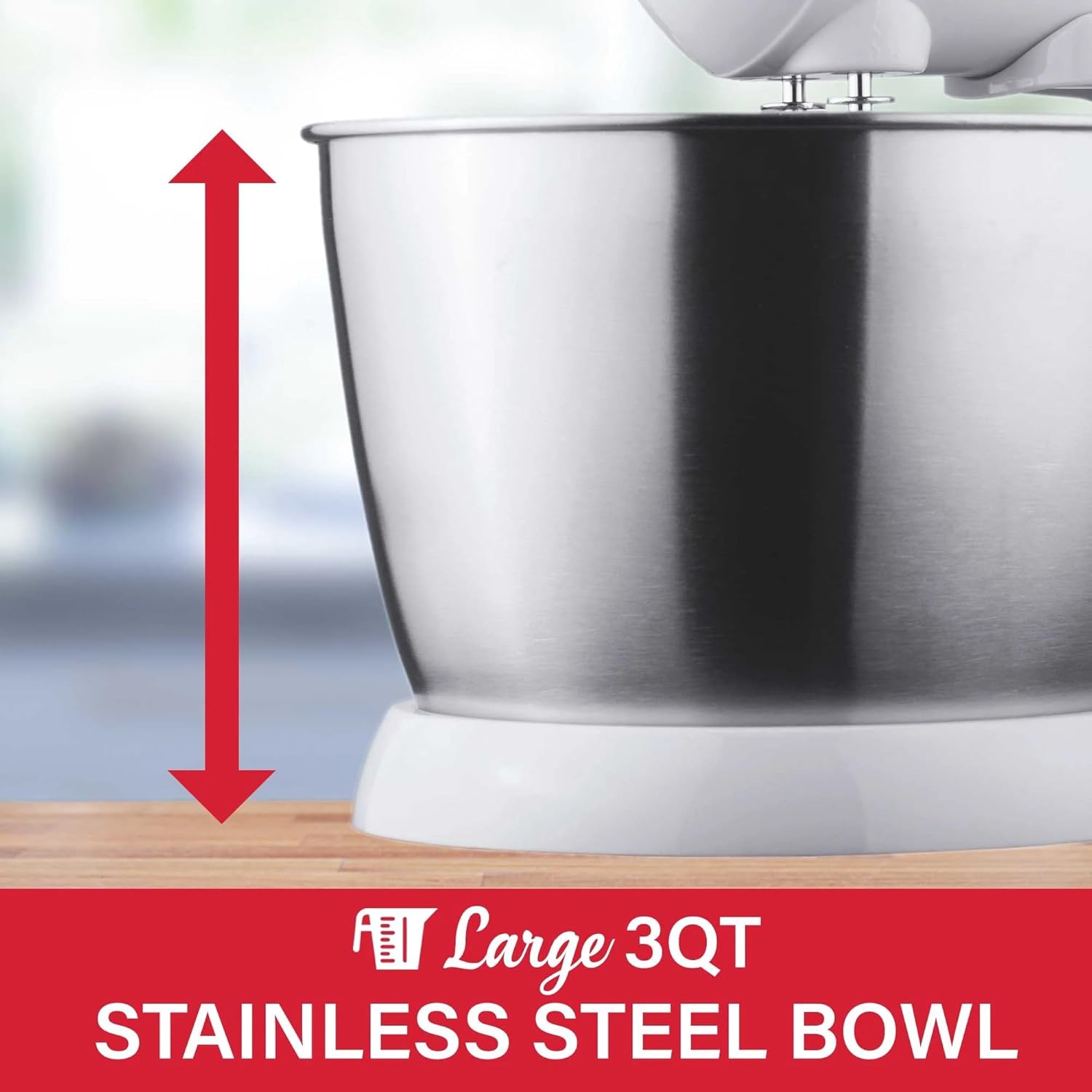 5-Speed Stand Mixer with Stainless Steel Bowl – 200W Electric Mixer with Detachable Hand Mixer for Dough, Batter, and Baking – Compact Kitchen Appliance in Black or White (White)