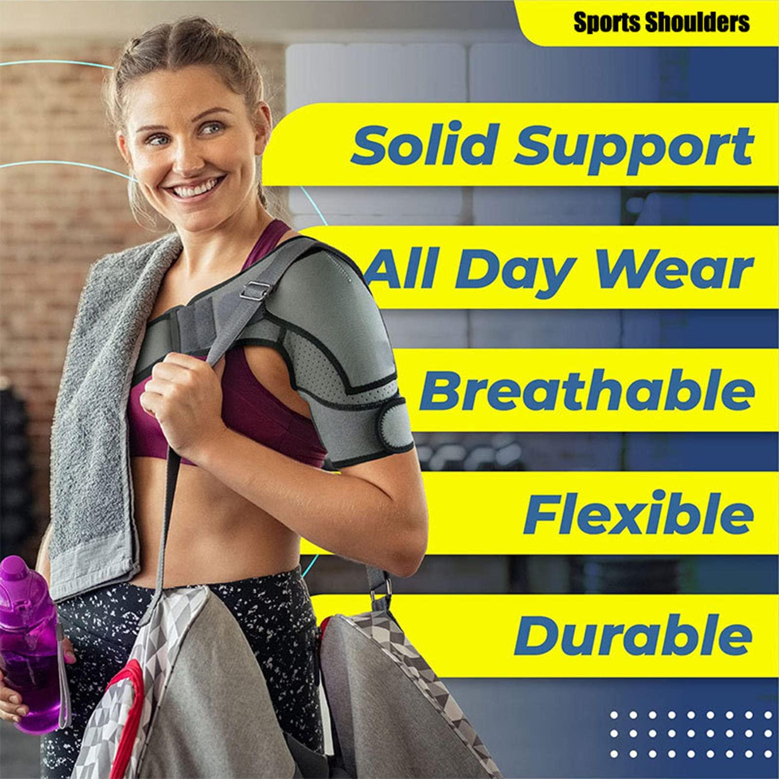 HAPPYNA Soporte Soporte Hombro Compresión Hombres Mujeres, Soporte Soporte Hombro Ajustable, Articulación Ca Dislocada, Hombro Congelado, Tendinitis La Escápula