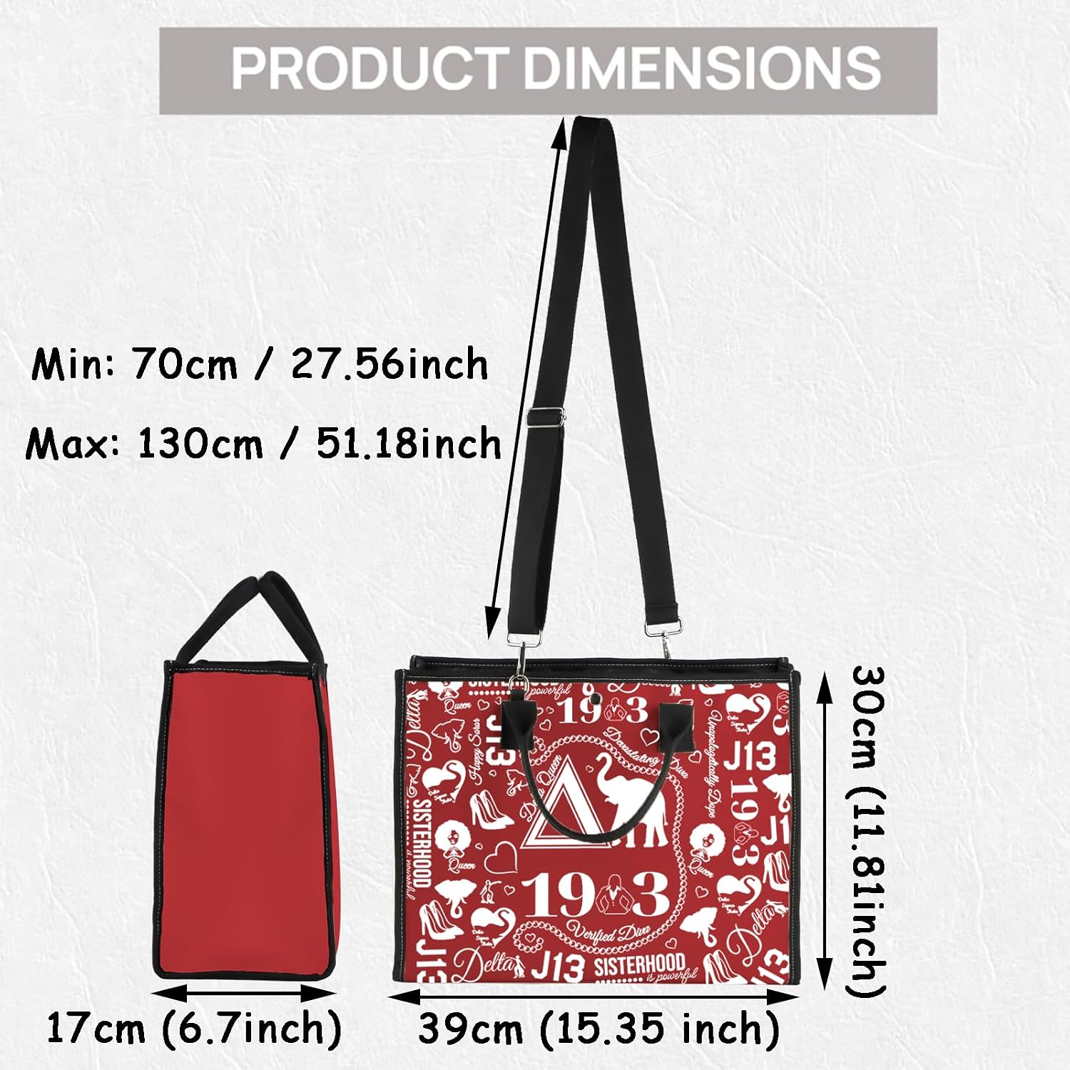 TSOTMO Sisterhood Inspired Tote Bag Sorority Sister Black Greek Paraphernalia Shoulder Bag Gift for Women