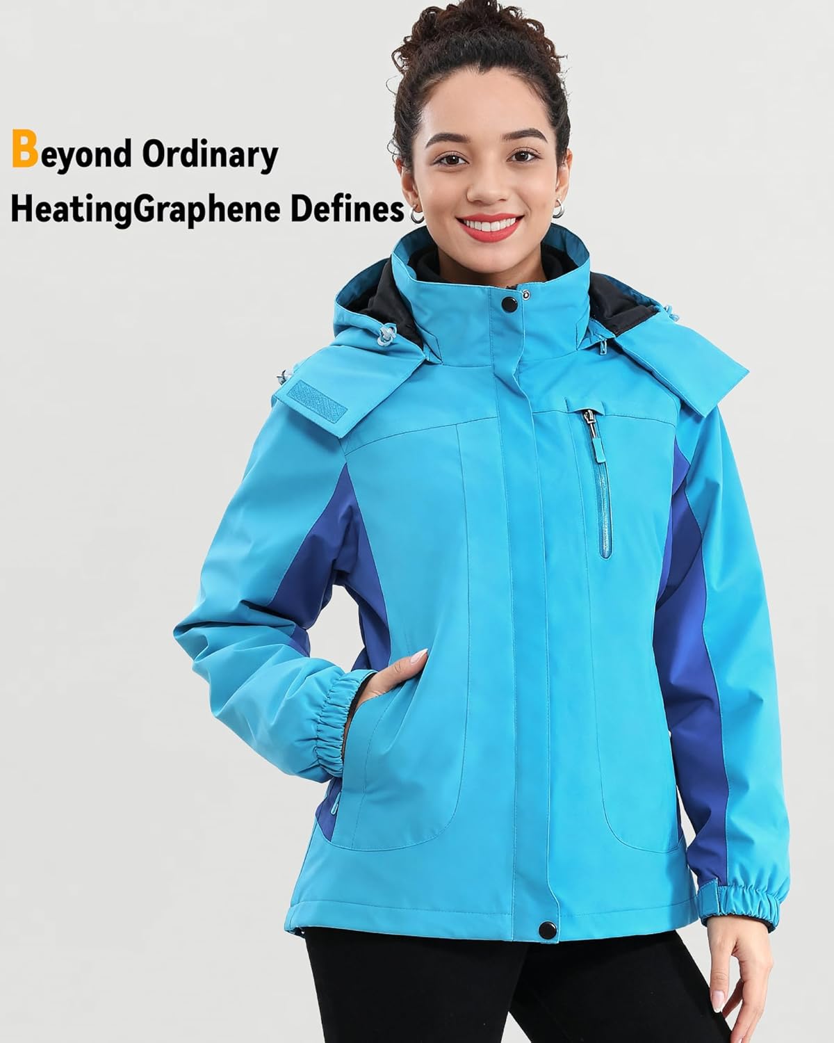 Wulcea 3-in-1 Graphene Heated Jacket For Women 12V 18400mAh Fast Charge With Large Capacity - Image 6