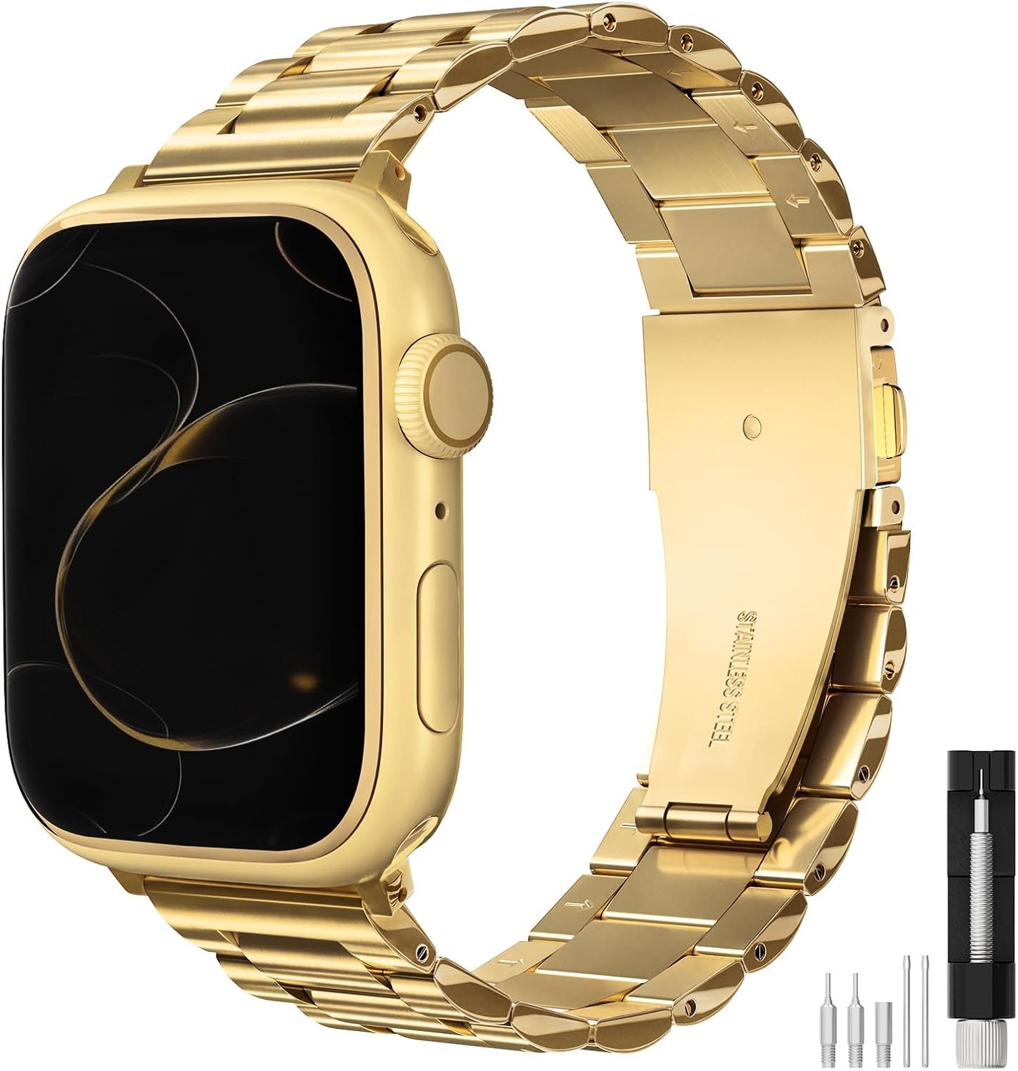 Metal Band Compatible with Apple Watch Bands for Men 49mm 46mm 45mm 44mm, Stainless Steel Strap for iwatch Bands Ultra 3 2 SE 3 2 Series11 10 9 8 7 6 5 4 3 2 1 Business Casual Fashion