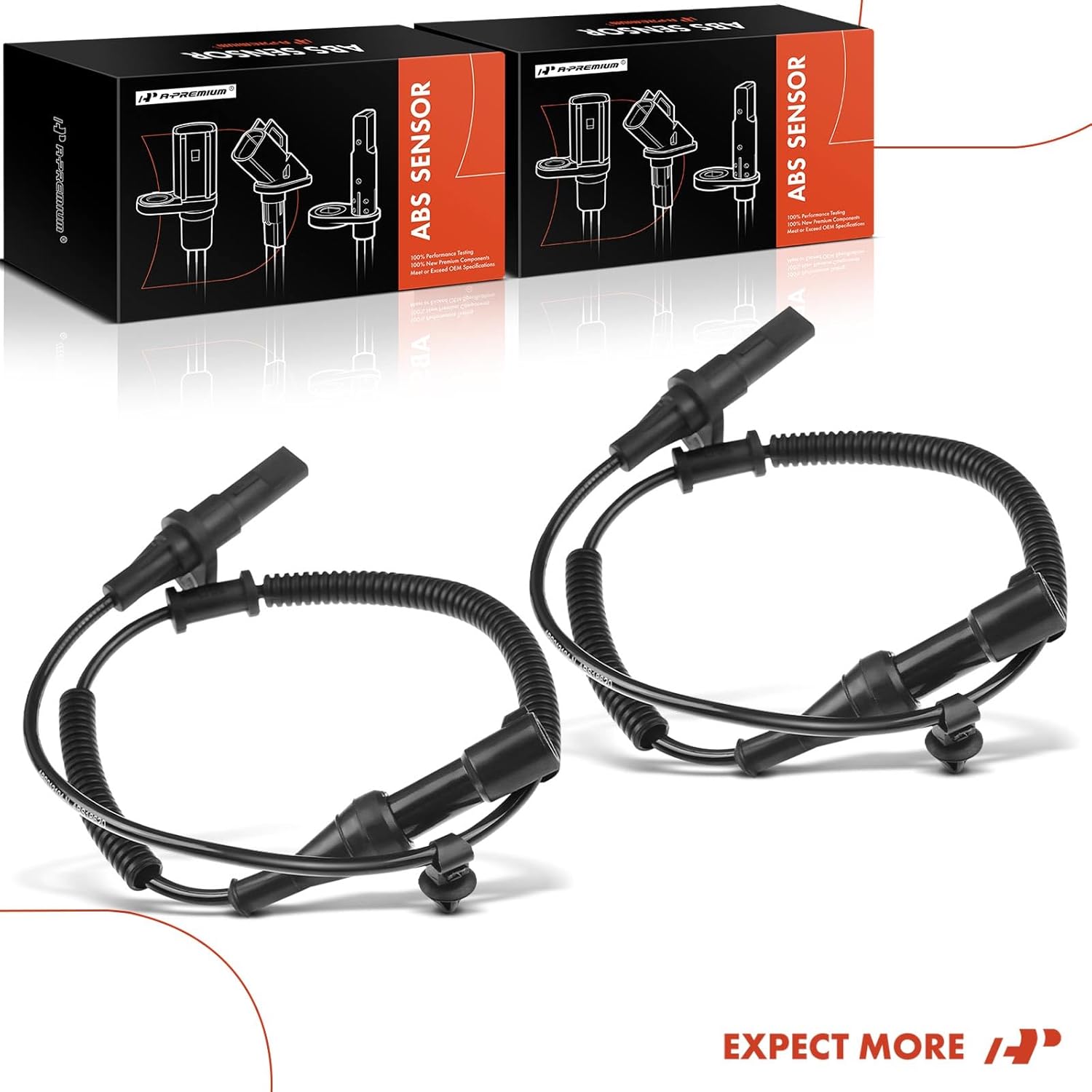 A-Premium ABS Wheel Speed Sensor Compatible with Mercedes-Benz Models - C300/C350 2008 2009 2010 2011 - Rear Driver and Passenger Side, (2-PC Set), Replace# 8R3Z2C190A, 9R3Z2C190A