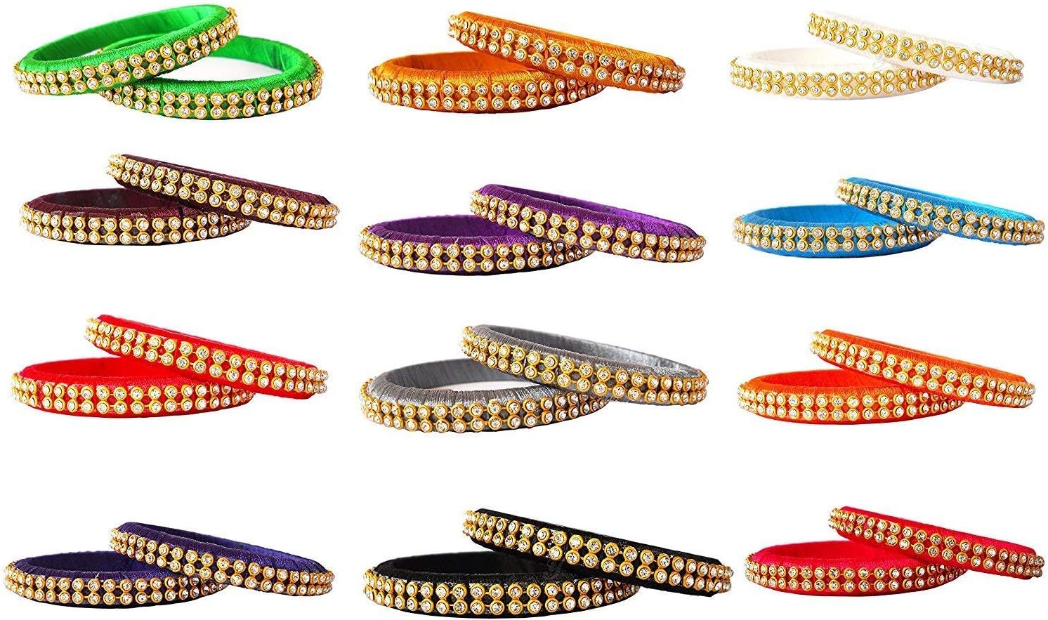 Silk Thread Bangles Combo in Elegant Bangles Set of 20 Bangles in 10 Colors