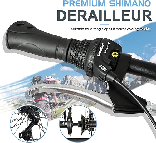 Miniatura 3 de Slsy Triciclo de montaña para adultos, bicicleta de tres ruedas de 7 velocidades, triciclos para adultos de 2426 pulgadas para personas mayores con